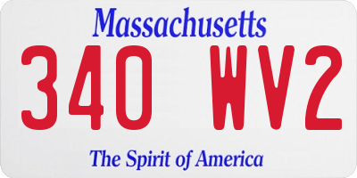 MA license plate 340WV2