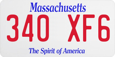 MA license plate 340XF6