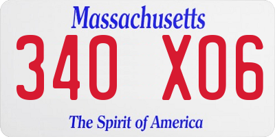 MA license plate 340XO6