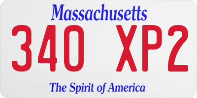 MA license plate 340XP2