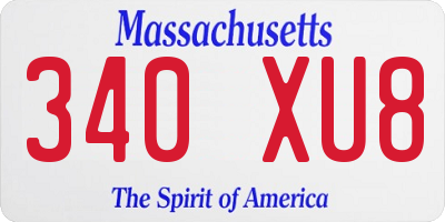 MA license plate 340XU8