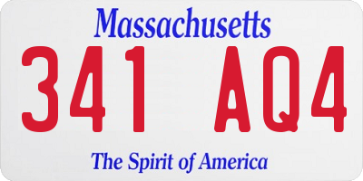MA license plate 341AQ4