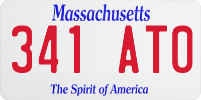 MA license plate 341AT0