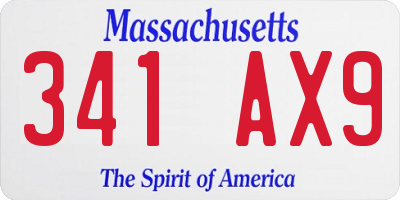 MA license plate 341AX9