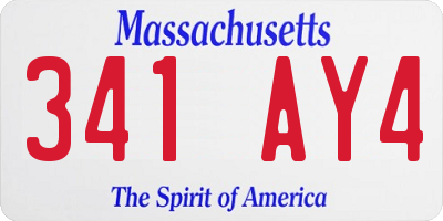 MA license plate 341AY4