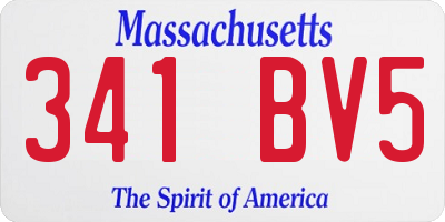 MA license plate 341BV5