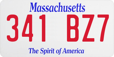 MA license plate 341BZ7