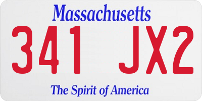 MA license plate 341JX2