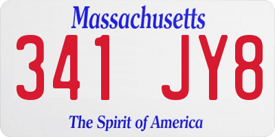 MA license plate 341JY8