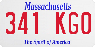 MA license plate 341KG0