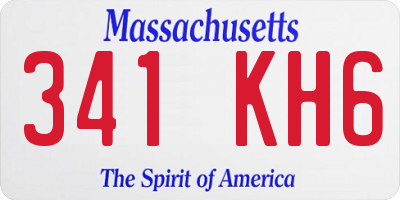 MA license plate 341KH6