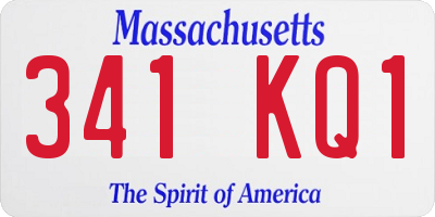 MA license plate 341KQ1