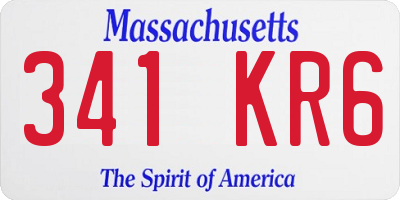 MA license plate 341KR6