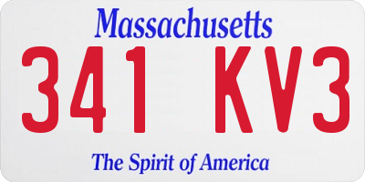 MA license plate 341KV3