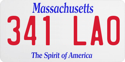 MA license plate 341LA0