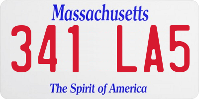 MA license plate 341LA5