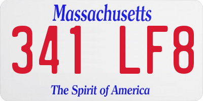 MA license plate 341LF8