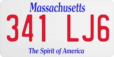 MA license plate 341LJ6