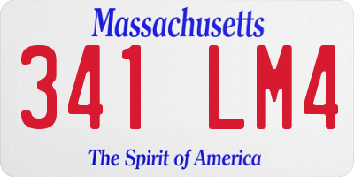 MA license plate 341LM4