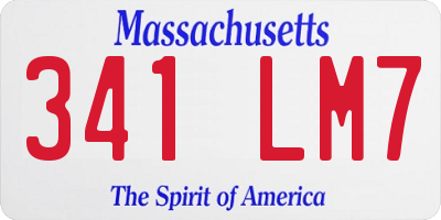MA license plate 341LM7