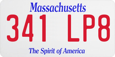 MA license plate 341LP8