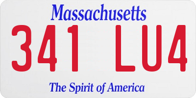 MA license plate 341LU4