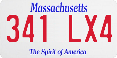 MA license plate 341LX4