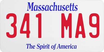 MA license plate 341MA9