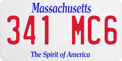 MA license plate 341MC6
