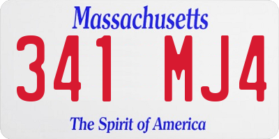 MA license plate 341MJ4