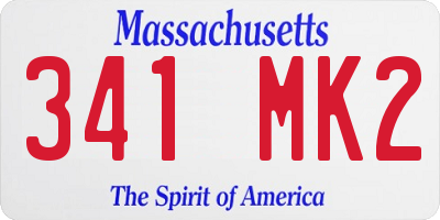 MA license plate 341MK2