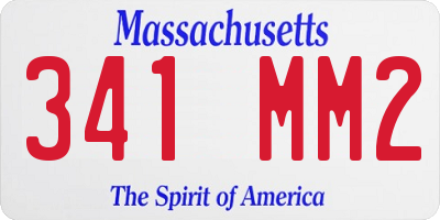MA license plate 341MM2