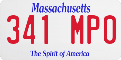 MA license plate 341MP0