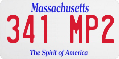 MA license plate 341MP2