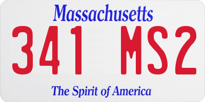 MA license plate 341MS2