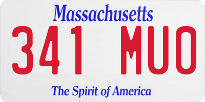 MA license plate 341MU0