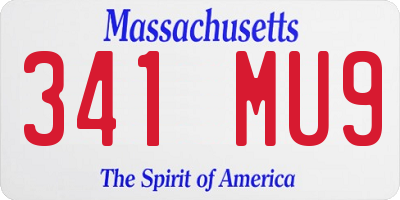 MA license plate 341MU9