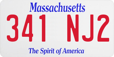MA license plate 341NJ2