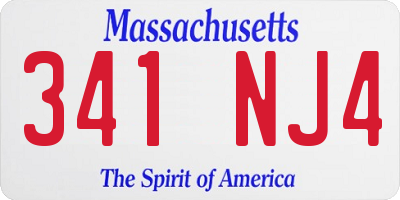 MA license plate 341NJ4