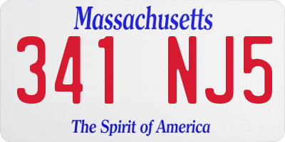 MA license plate 341NJ5