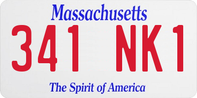 MA license plate 341NK1