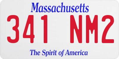 MA license plate 341NM2