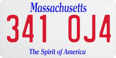 MA license plate 341OJ4