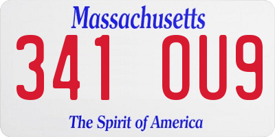 MA license plate 341OU9