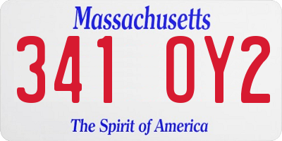 MA license plate 341OY2
