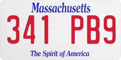 MA license plate 341PB9
