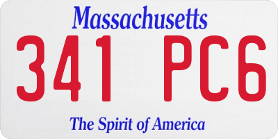 MA license plate 341PC6