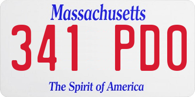 MA license plate 341PD0