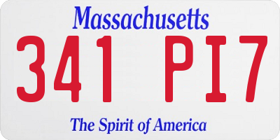 MA license plate 341PI7