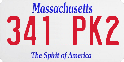 MA license plate 341PK2